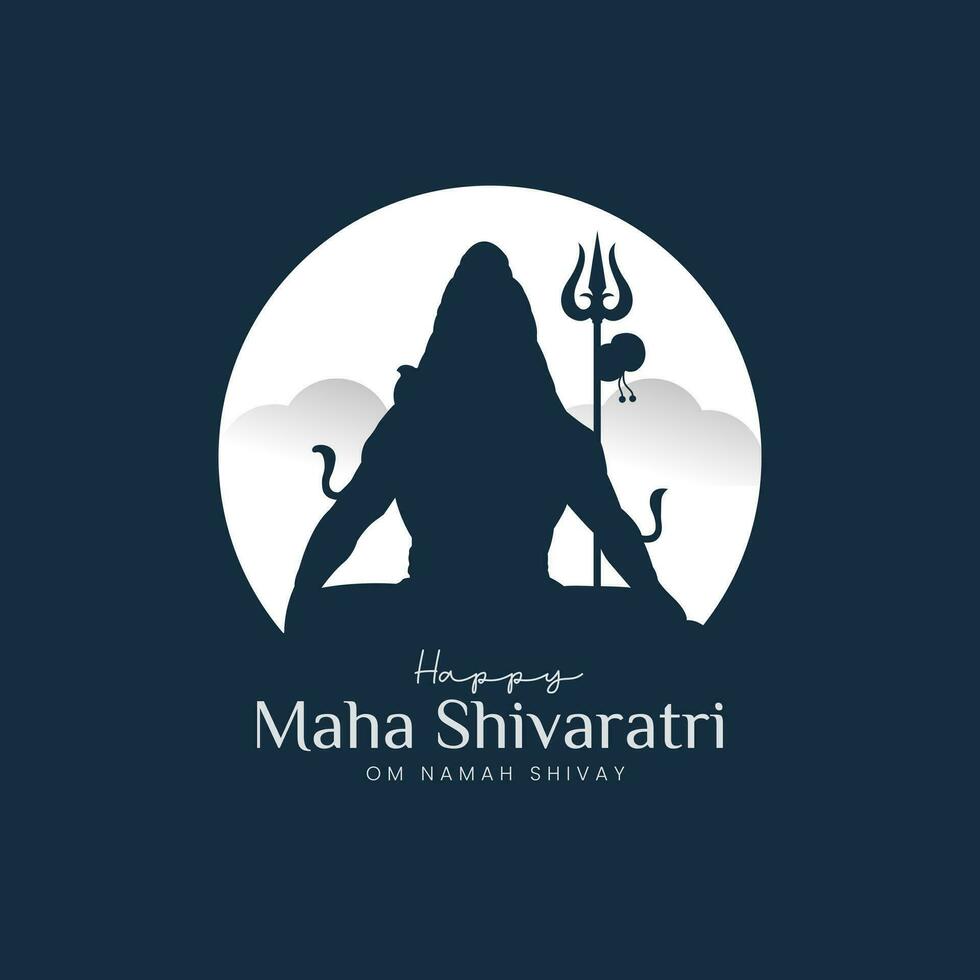 maha shivratri illustration av herre shiva silhuett design social media posta vektor