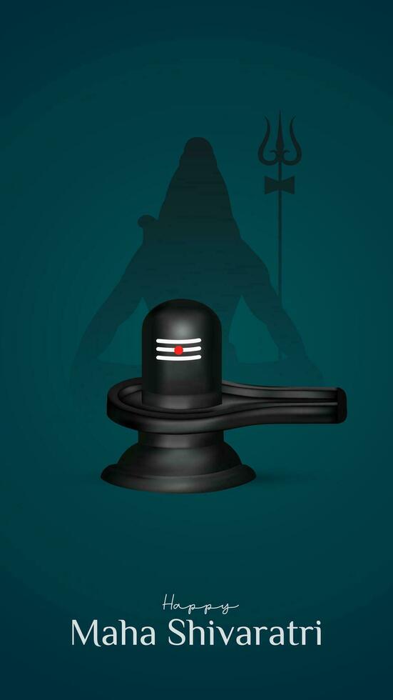 maha Shivratri Illustration von Herr Shiva Silhouette Design Sozial Medien Post vektor