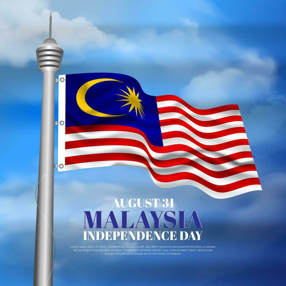 malaysia unabhängigkeitstag poster vektor