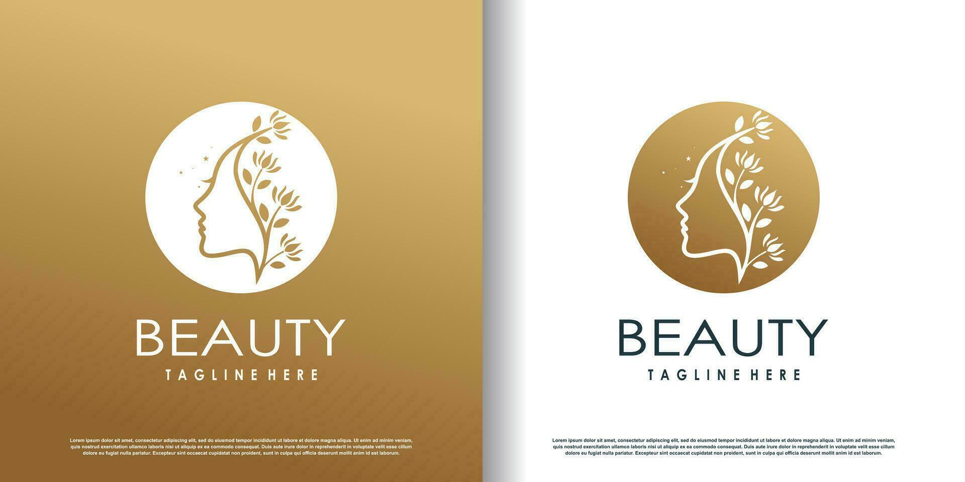 Beauty-Frauen-Logo mit kreativem, einzigartigem Konzept-Premium-Vektor vektor