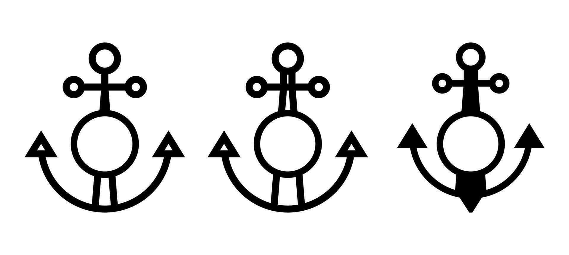 fartyg ankare ikon. båt ankare platt symbol för appar och webbplatser vektor