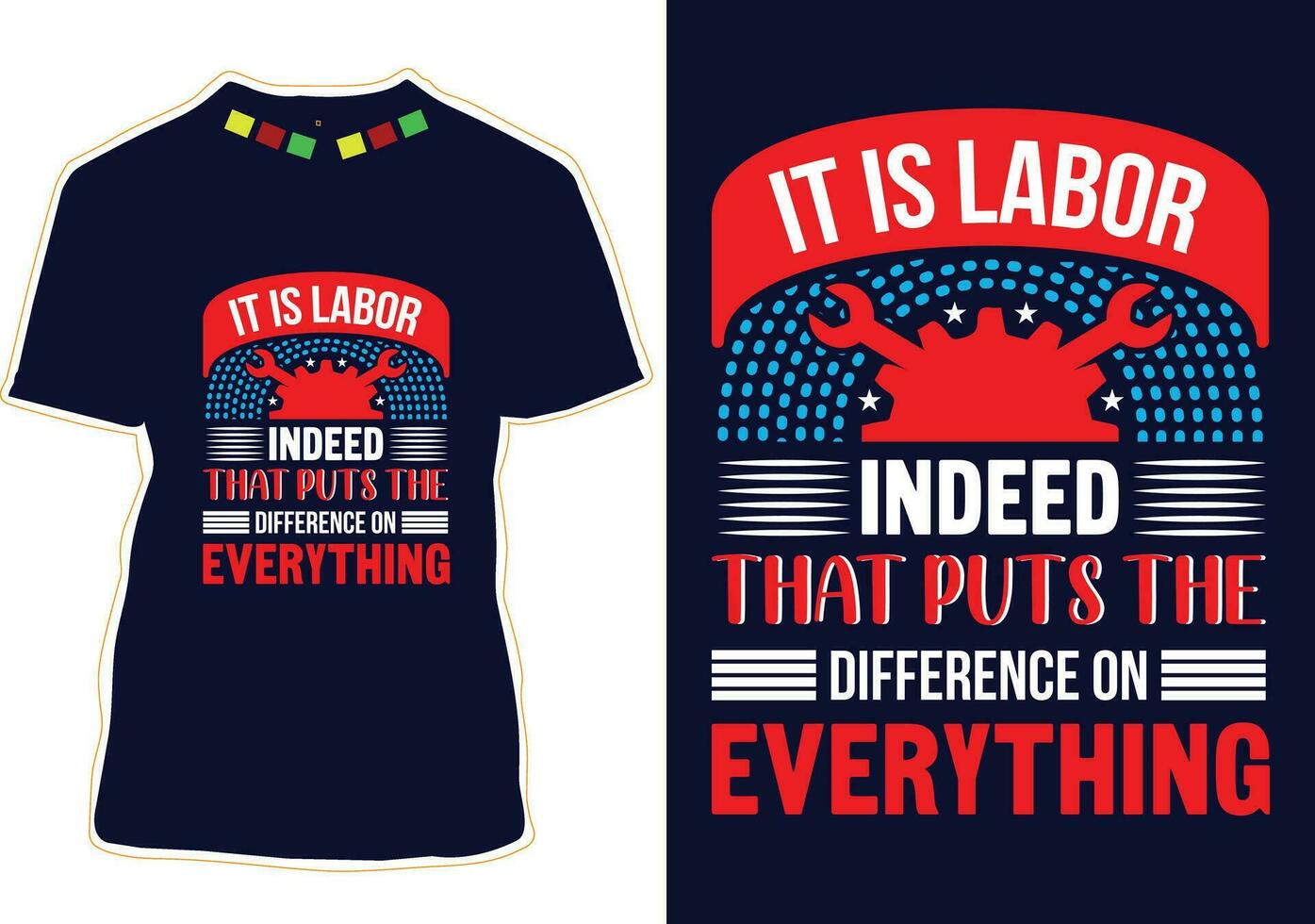 Happy Labor Day Typografie T-Shirt Design vektor