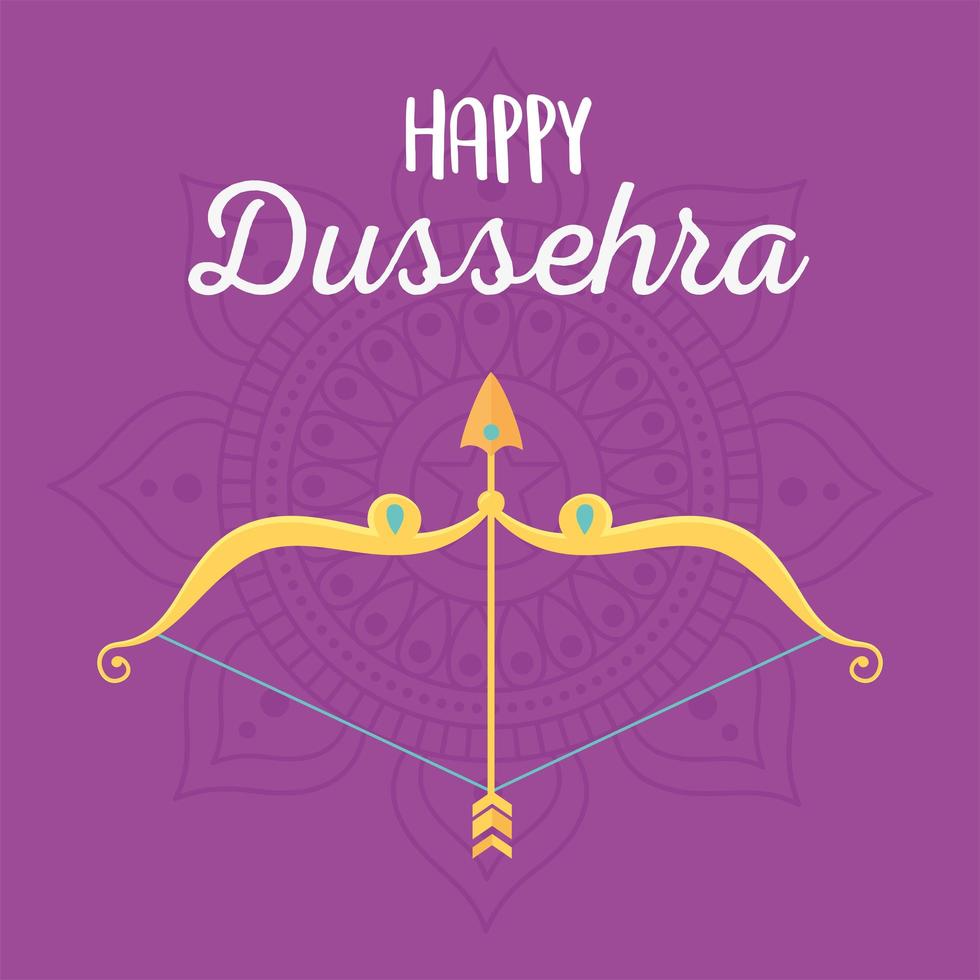 Happy Dussehra Festival of India Feier traditionelle Karte in vektor