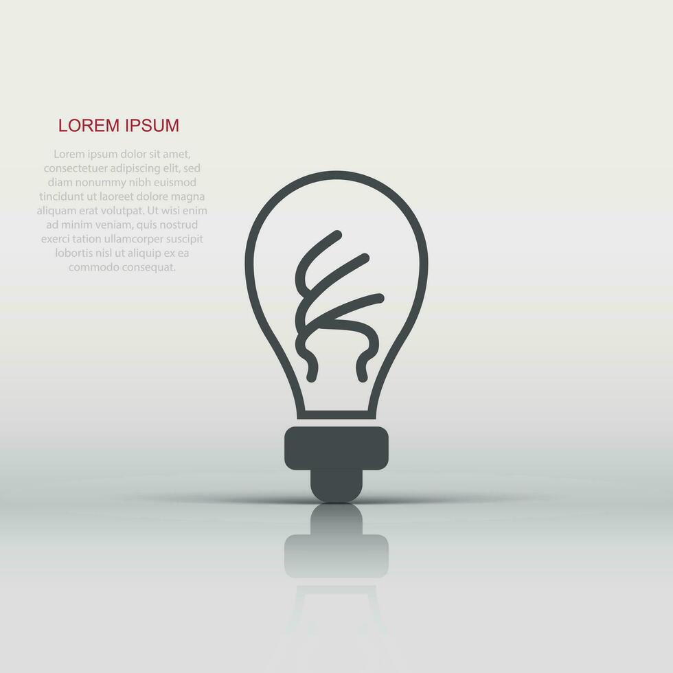 ljus Glödlampa ikon i platt stil. glödlampa vektor illustration på vit isolerat bakgrund. energi lampa tecken företag begrepp.