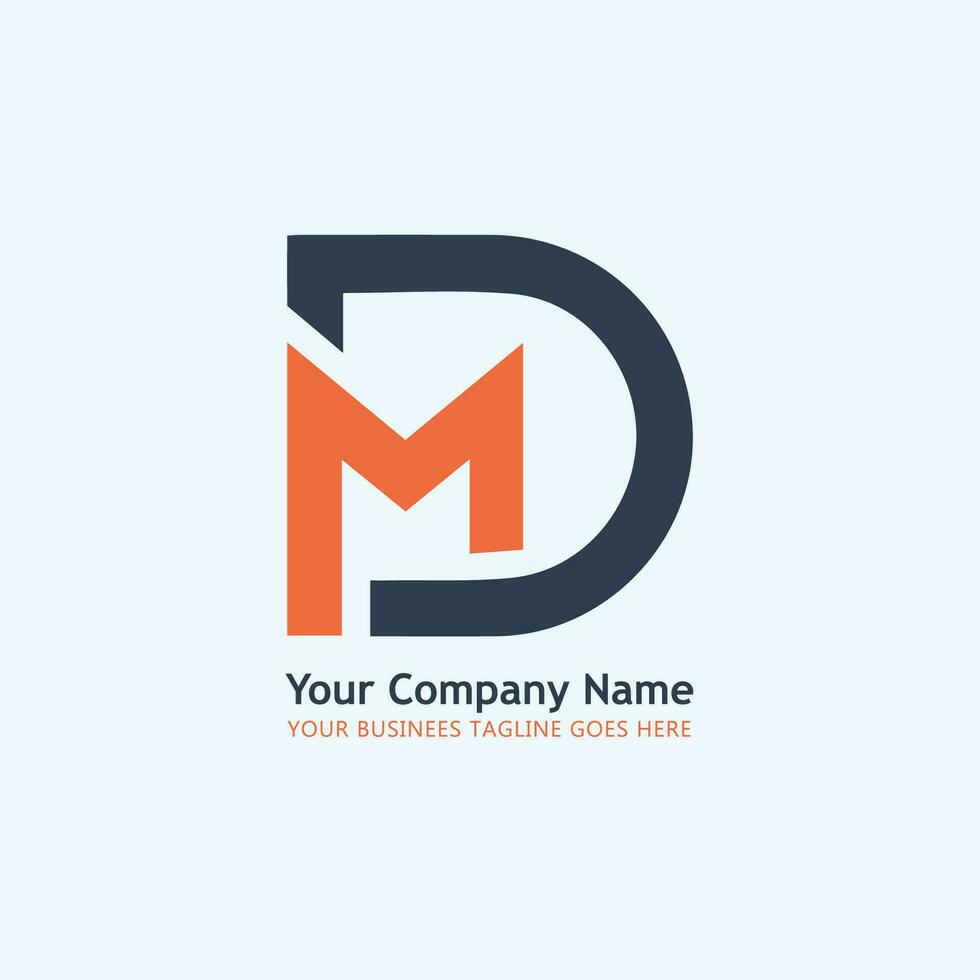 dm och md minimalistisk logotyp vektor