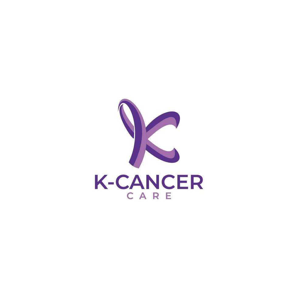 k Krebs Pflege Logo Design Vektor