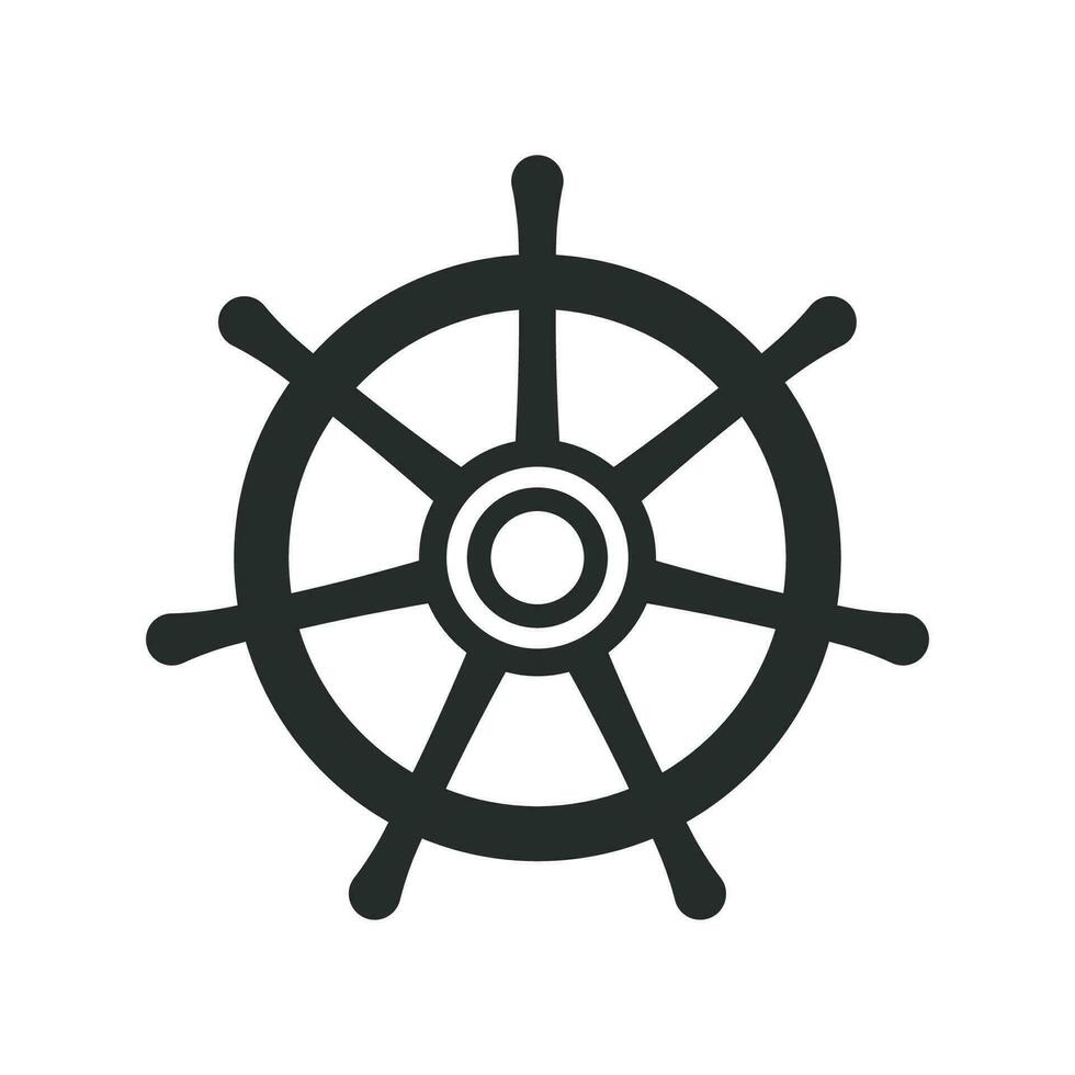 fartygets hjul ikon grafisk vektor design illustration