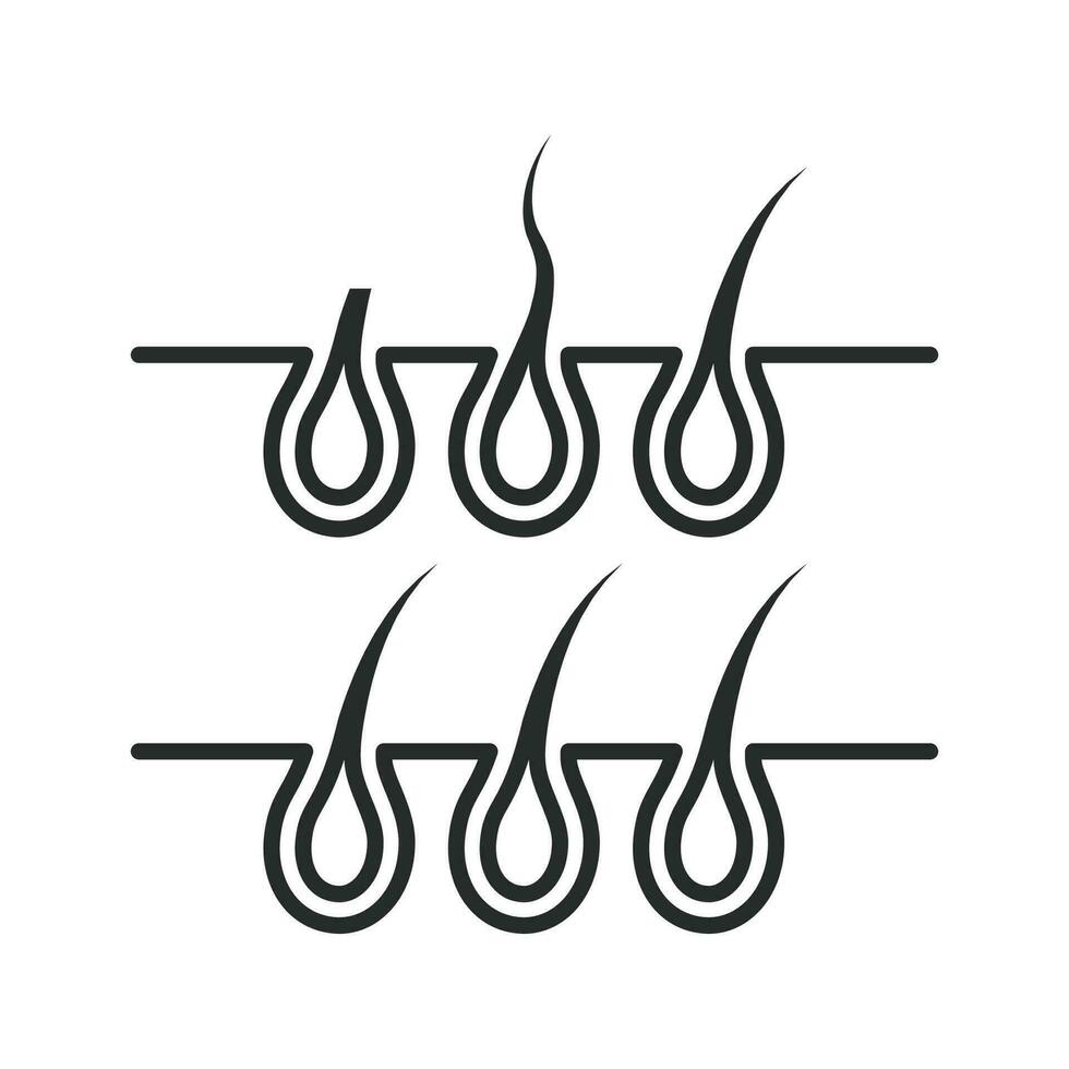 Haar Wachstum Symbol Grafik Vektor Design Illustration