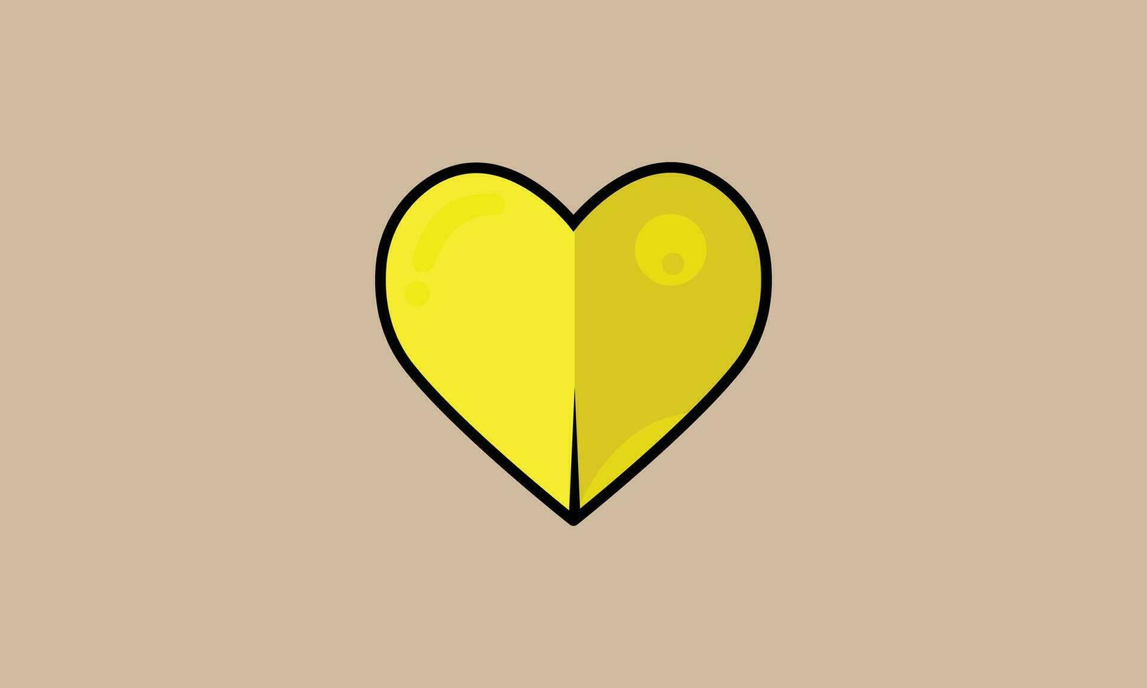Herz Vektor von Gelb Farbe isoliert
