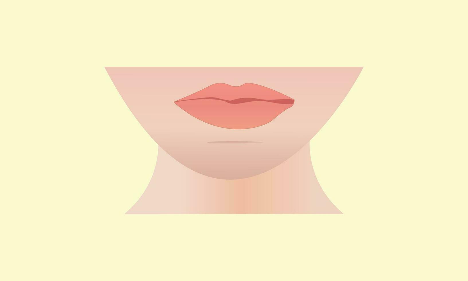feminin ansikte illustration av mun, haka, och kinder med nacke mänsklig mannekäng vektor