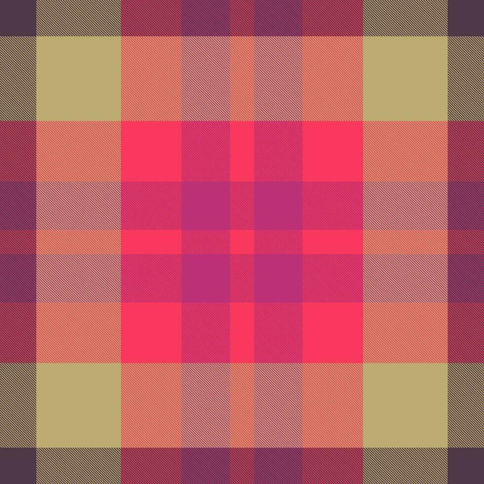 Textur Textil- Muster von Vektor Tartan prüfen mit ein Stoff Hintergrund nahtlos Plaid.