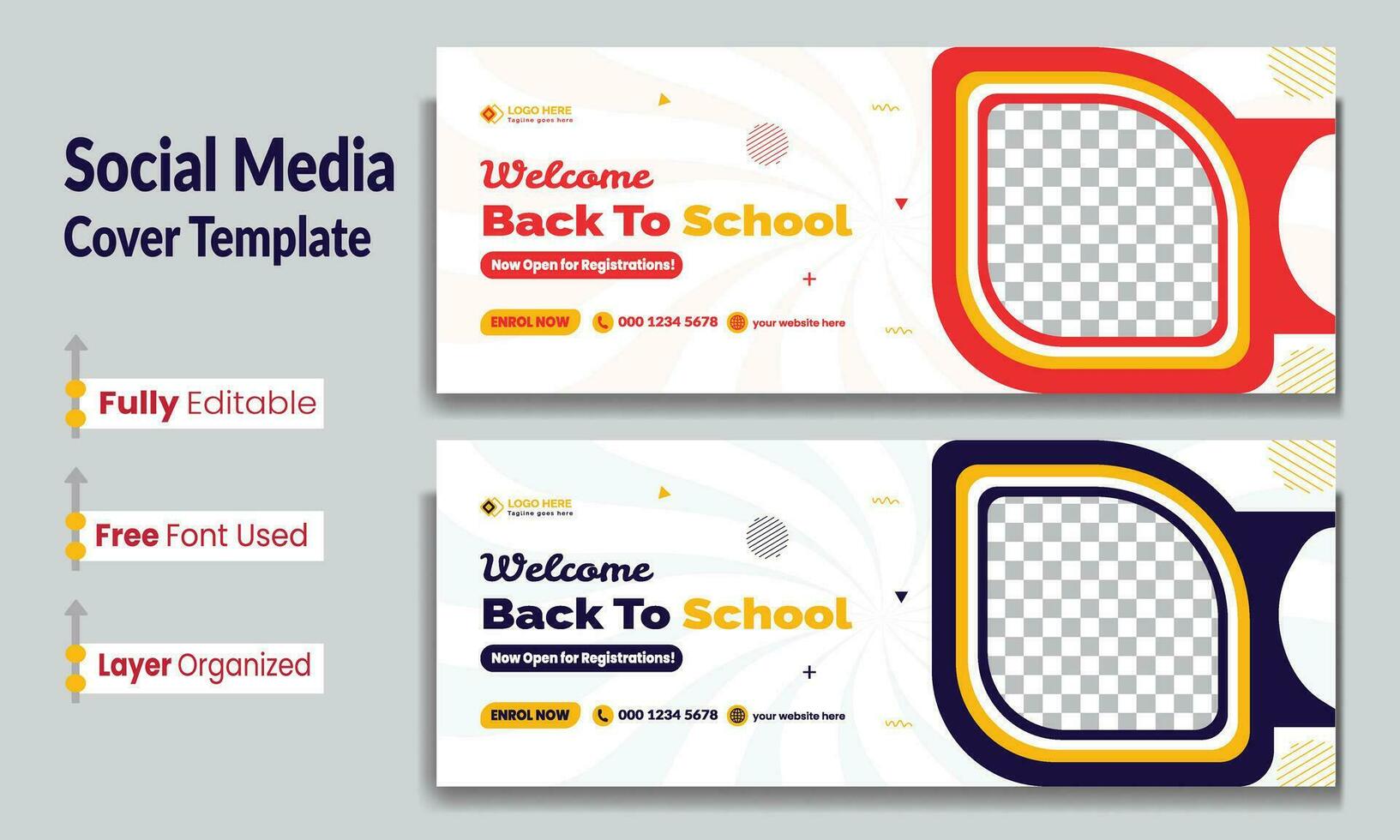 Schule Eintritt Sozial Medien Startseite Design. zurück zu Schule Sozial Medien Startseite Banner Design. zurück zu Schule Eintritt Sozial Medien Startseite und Netz Banner. vektor