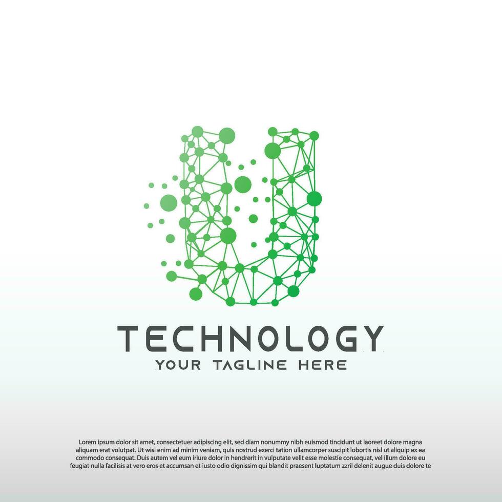 Technologie Logo mit Initiale u Brief, Netzwerk Symbol -Vektor vektor