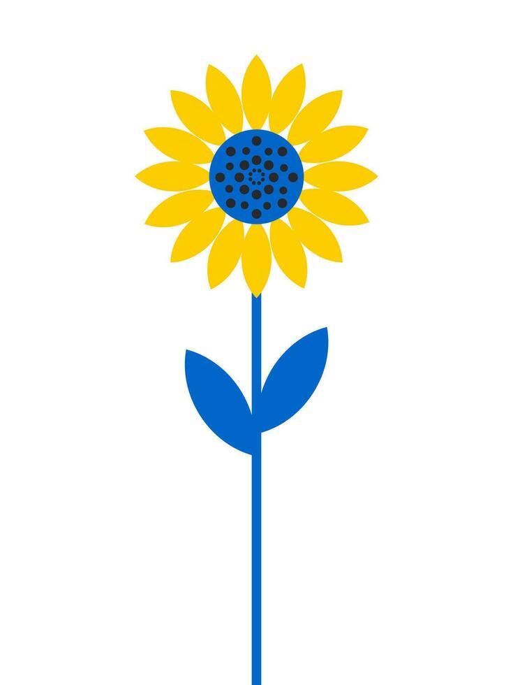 solros blomma isolerat på vit bakgrund. de symbol av ukraina i de nationell färger av gul och blå. vektor. vektor