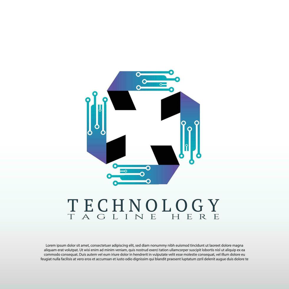 teknologi logotyp. framtida tech ikon. illustration element-vektor vektor