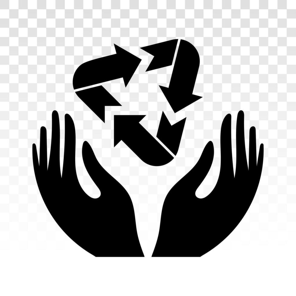 recyceln Symbol oder Recycling Pfeile eben Symbol zum Apps und Websites vektor