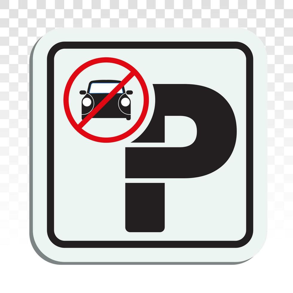 Nej parkering mark tecken - med huvudstad p platt vektor ikon för fordon trafik appar och webbplatser