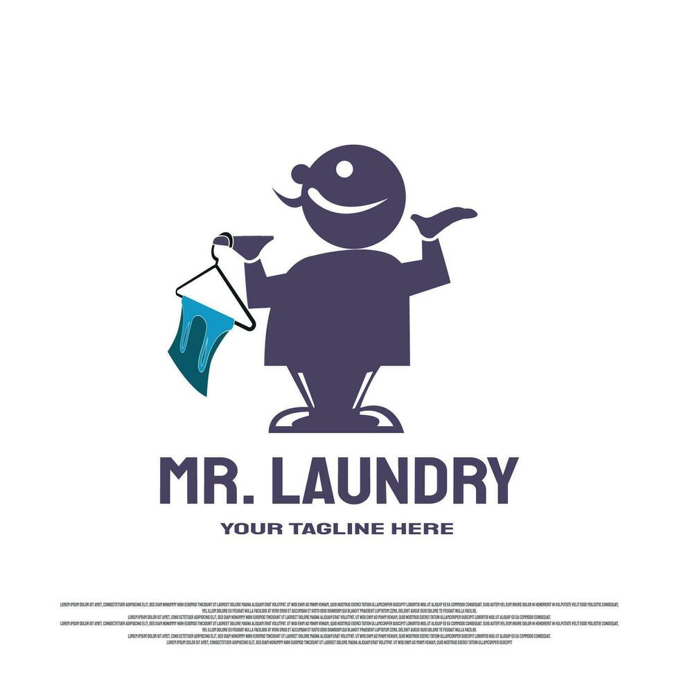 service tvätt logotyp med kläder tvätta och redskap begrepp. illustration element vektor