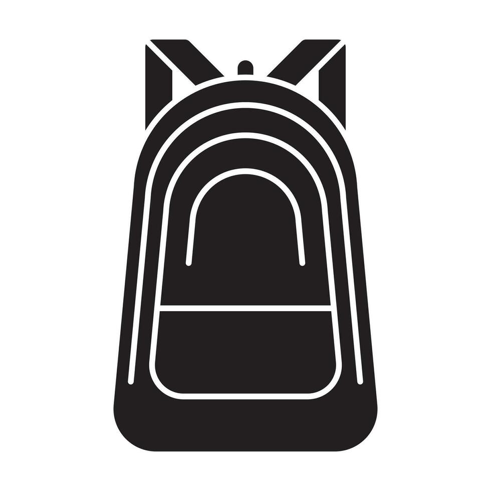 skolväska eller skola väska ryggsäck med remmar vektor