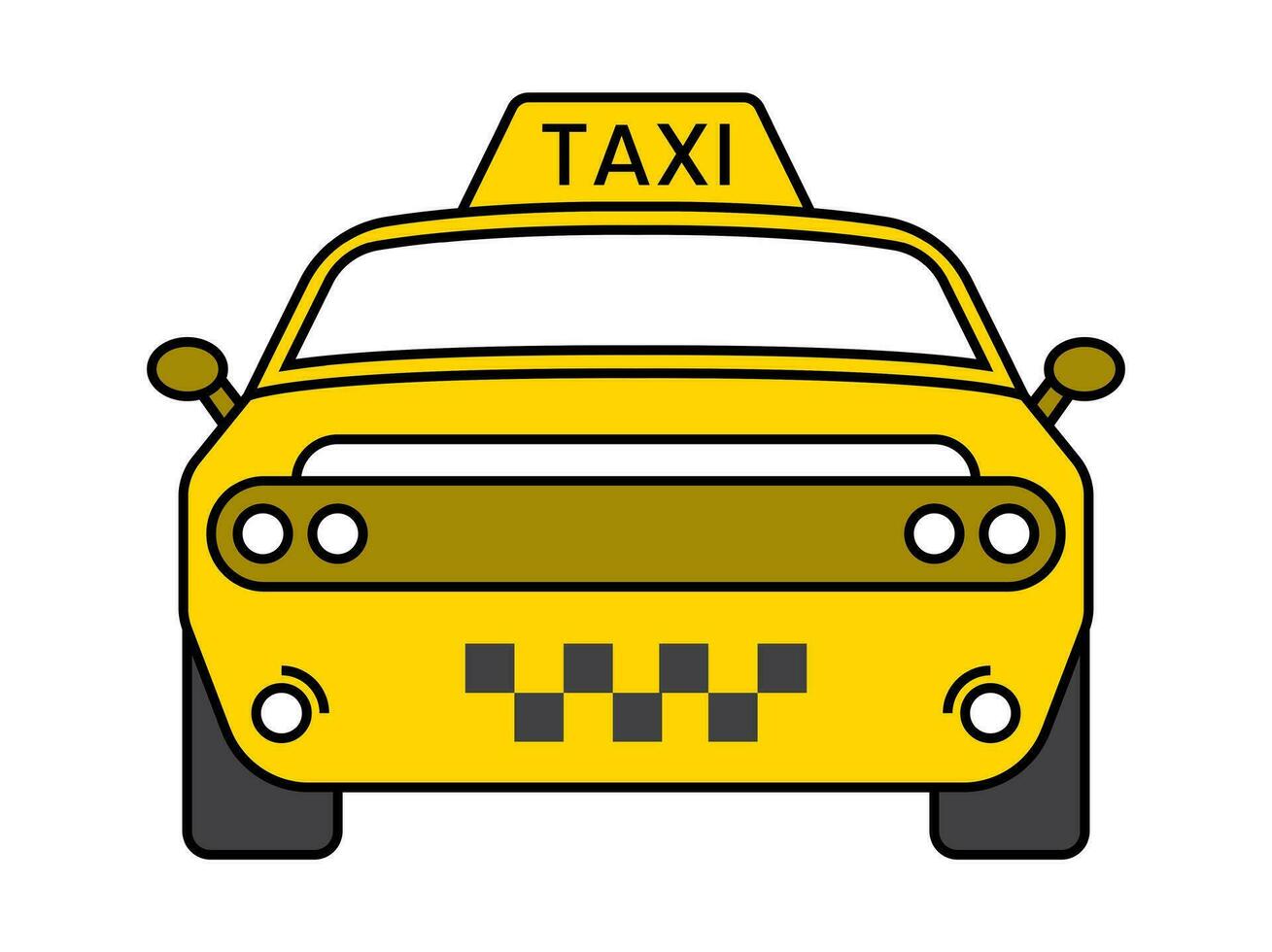 Taxi oder Taxi Taxi eben Symbol Gelb Farbe zum Apps oder Webseite vektor