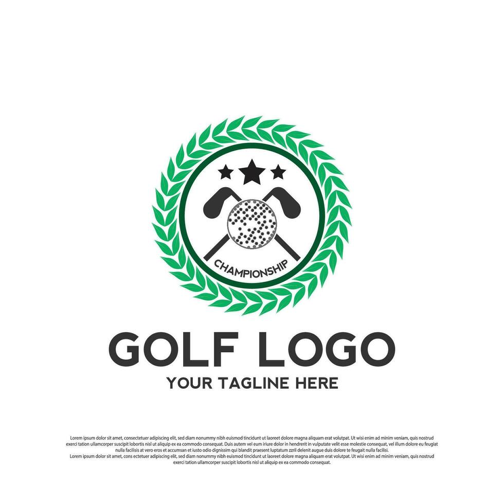 lyxig golf turnering logotyp design. golf mästerskap tecken eller symbol. golf ikon. vektor