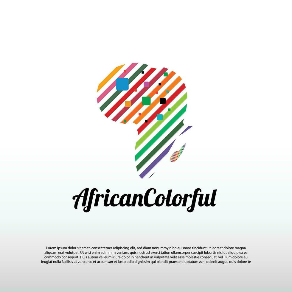 afrikansk Karta logotyp med färgrik begrepp. afrika Karta ikon -vektor vektor