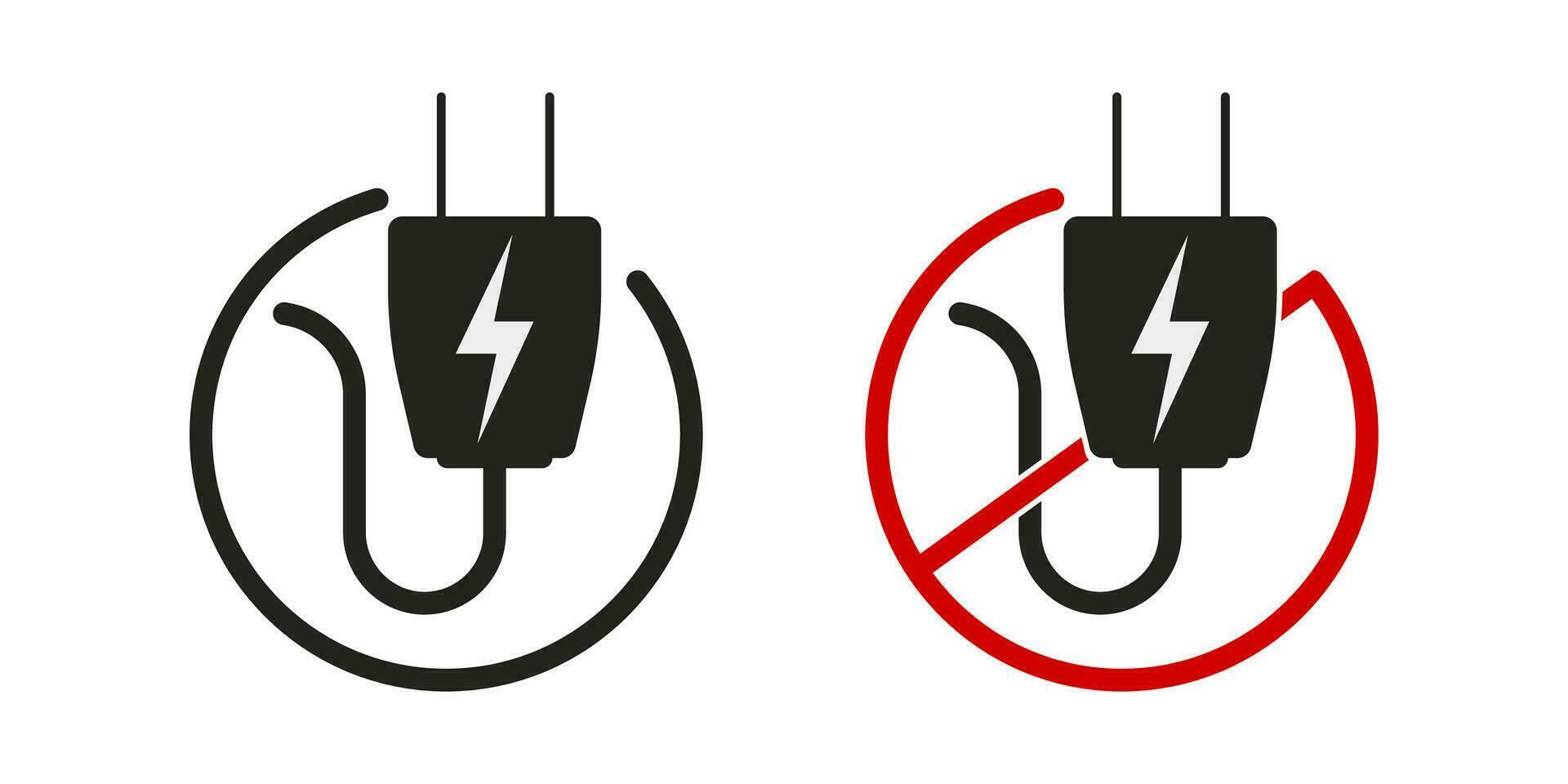 Leistung Stecker und Symbol Nein Stecker. im Vektor bilden auf ein Weiß Hintergrund