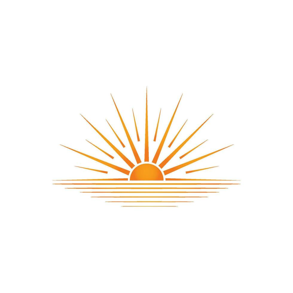 Sonne Logo Design auf das Horizont. Sommer- Zeichen oder Symbol. Sonne Symbol Vektor. Illustration Element. vektor