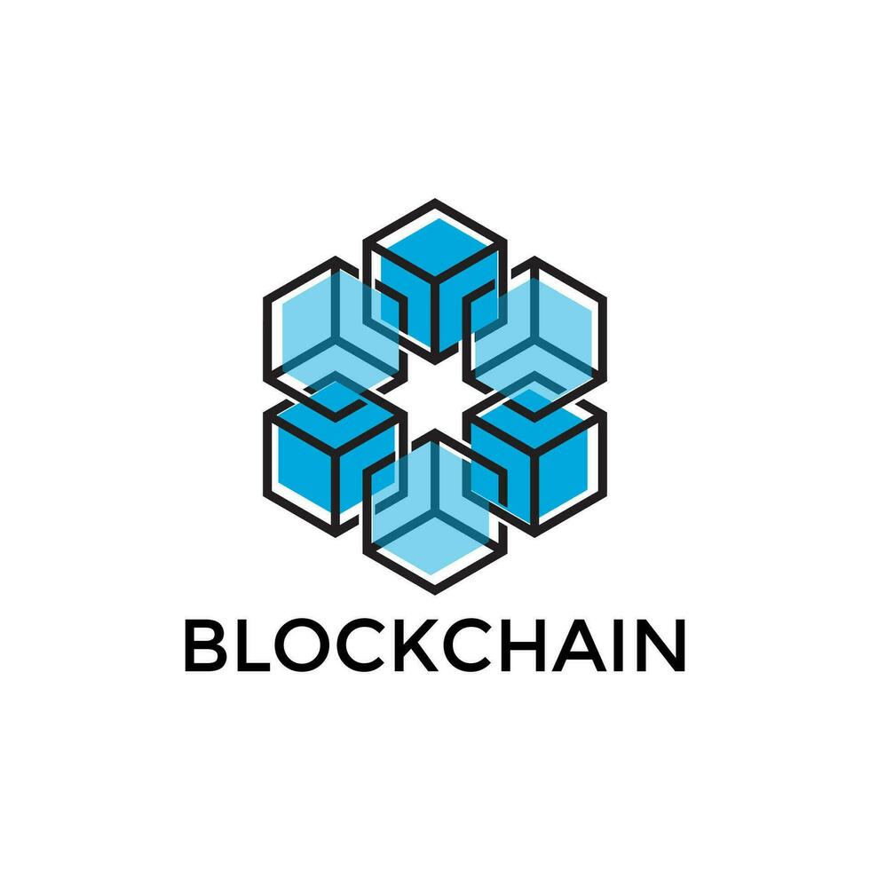 Blockchain Symbol Design, Kryptowährung, Vektor Digital Logo