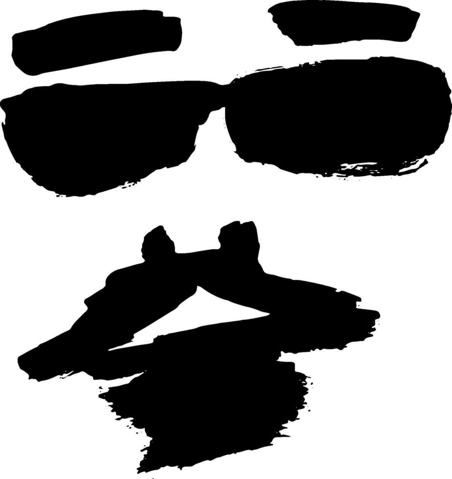 grunge abstrakt torr borsta män med solglasögon porträtt vektor