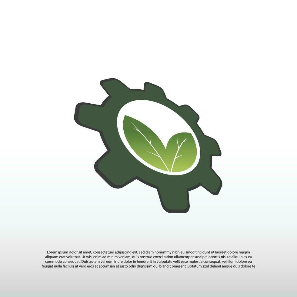 Zukunft Technologie Logo mit Natur Konzept. Fabrik Technik Zeichen -Vektor vektor