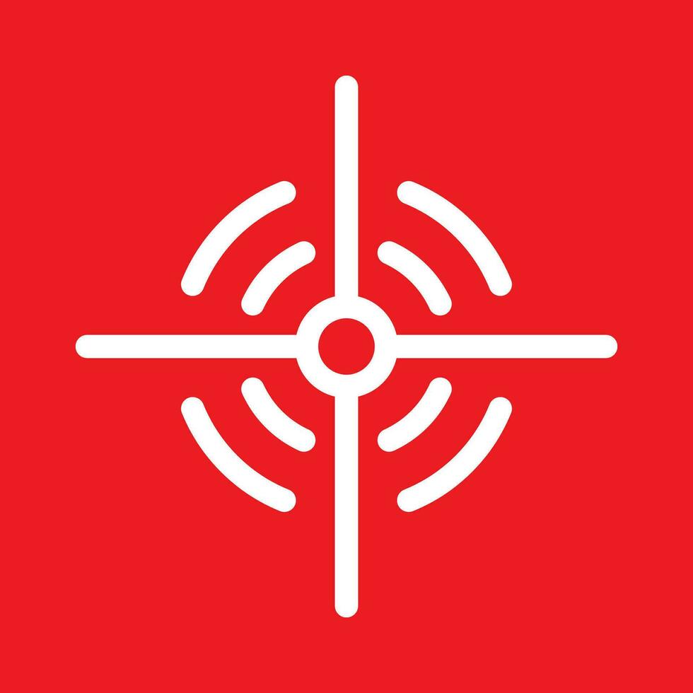 mål ikon i vektor form med en röd bakgrund