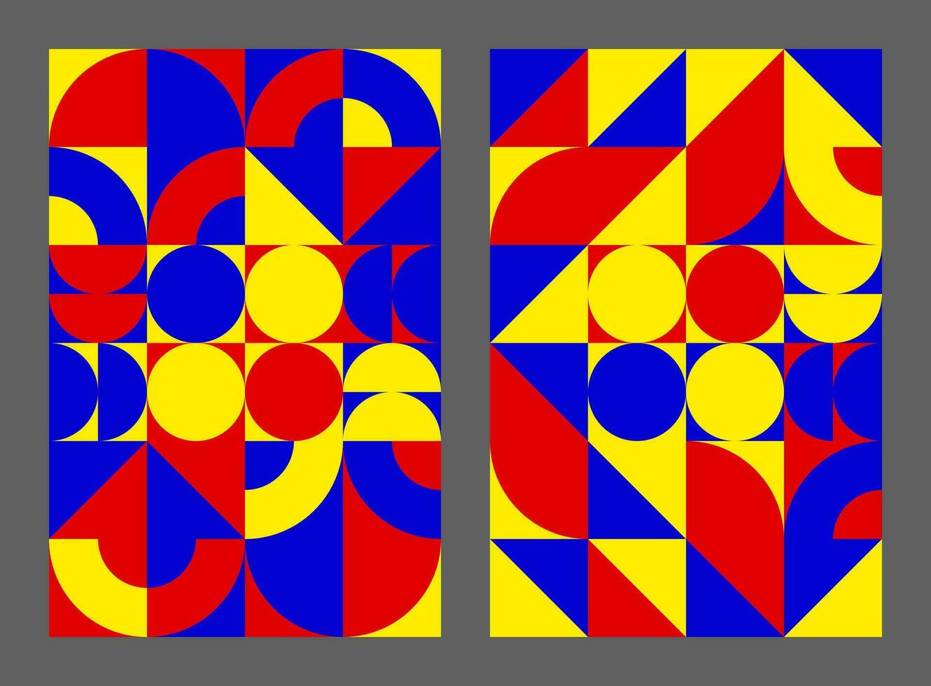 abstrakt Hintergrund Muster. Geometrie im Bauhaus Stil. entworfen mit primär Farbe Töne. Vektor Illustration.