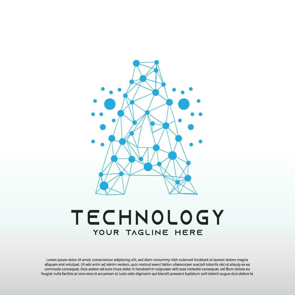 Technologie Logo mit Initiale ein Brief, Netzwerk Symbol -Vektor vektor
