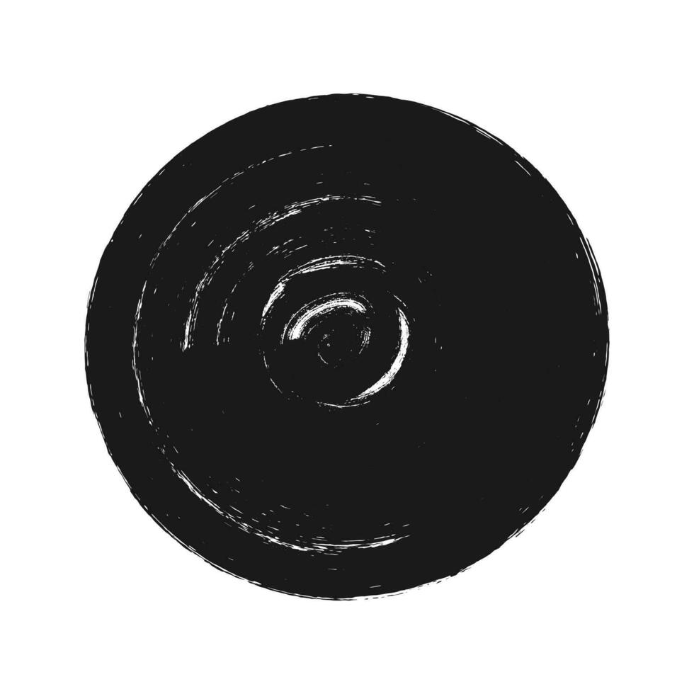 Vektor Kreis Grunge schwarz Aufkleber isoliert auf Weiß Hintergrund. Etikette mit uneben Rau Kanten gezeichnet mit ein Tinte Bürste. Vektor Design Element, Kreis Rahmen
