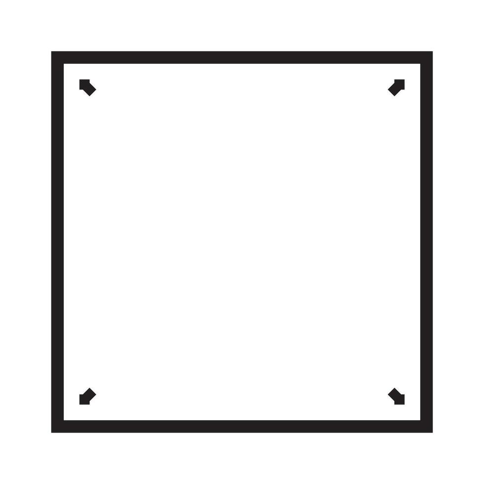 Platz geometrisch Formen 4 Seiten oder 4 Ecken - - Linie Kunst Vektor Symbol zum Apps oder Websites