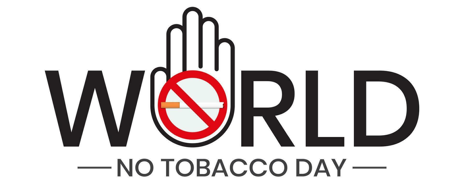 Welt Nein Tabak Tag mit Illustration von Hand Geste Zeichen und Zigaretten vektor