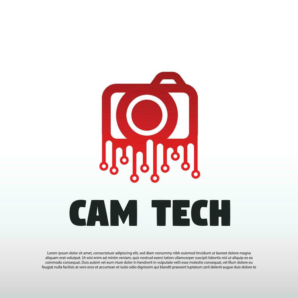 Technologie Logo mit Kamera Konzept. Zukunft Technik Symbol. Illustration Element-Vektor vektor
