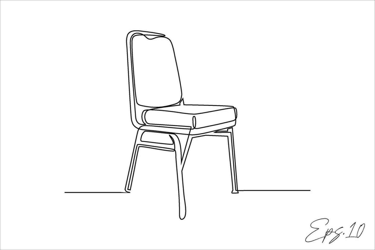 kontinuierlich Linie Stühle Weiß Hintergrund vektor