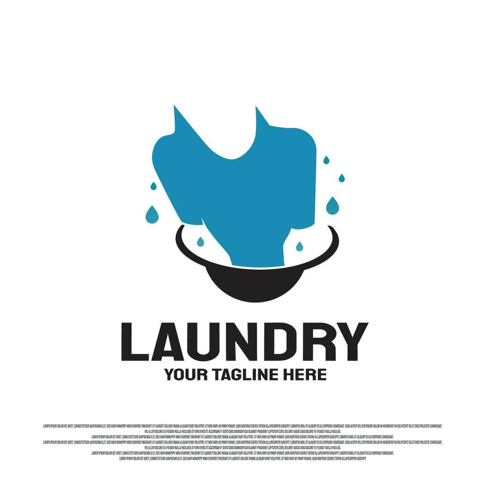 Wäsche Logo Design mit waschen Kleider Konzept. Illustration Element Vektor
