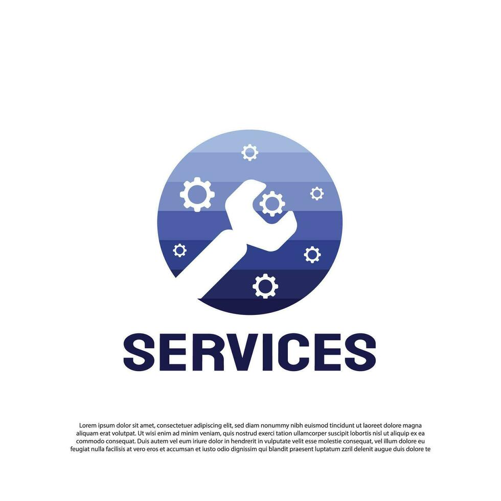 teknologi service logotyp med färgrik rycka begrepp. framtida teknologi ikon. fabrik tech tecken -vektor vektor