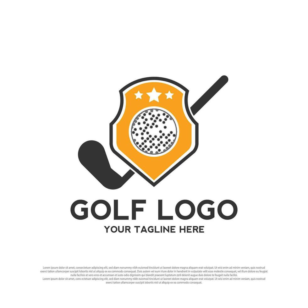 luxuriös Golf Turnier Logo Design. Golf Meisterschaft Zeichen oder Symbol. Golf Symbol. vektor