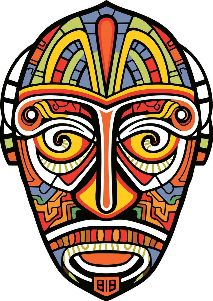 stam- mask vektor illustration på isolerat bakgrund, stam- masker för t-shirt design, klistermärke och vägg konst