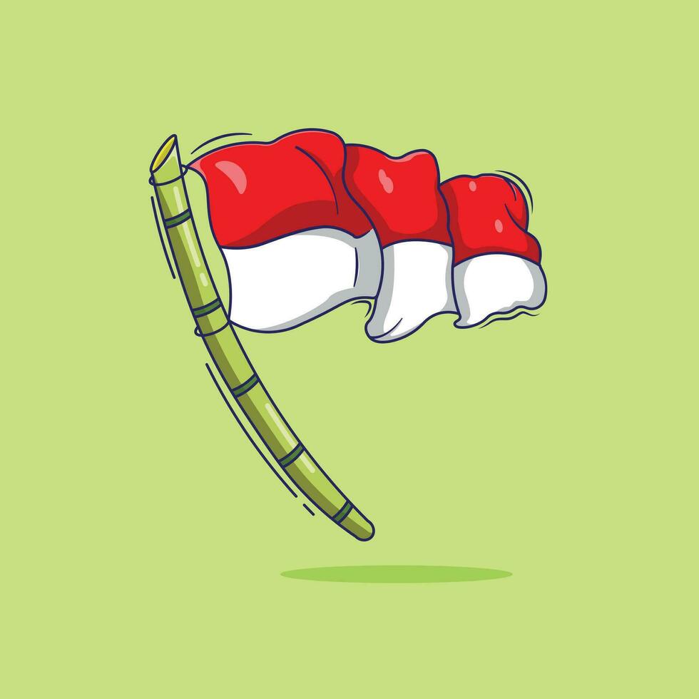 eben Vektor Illustration Karikatur von indonesisch Flagge