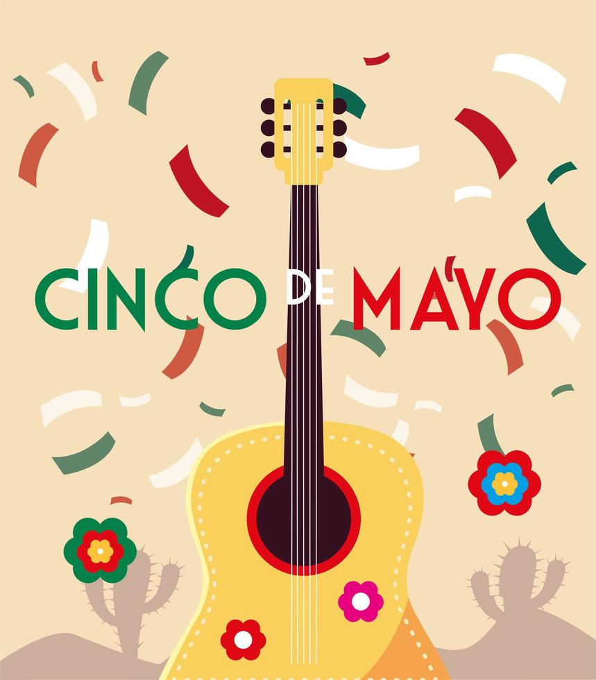 Urlaub Cinco de Mayo mit Gitarre vektor