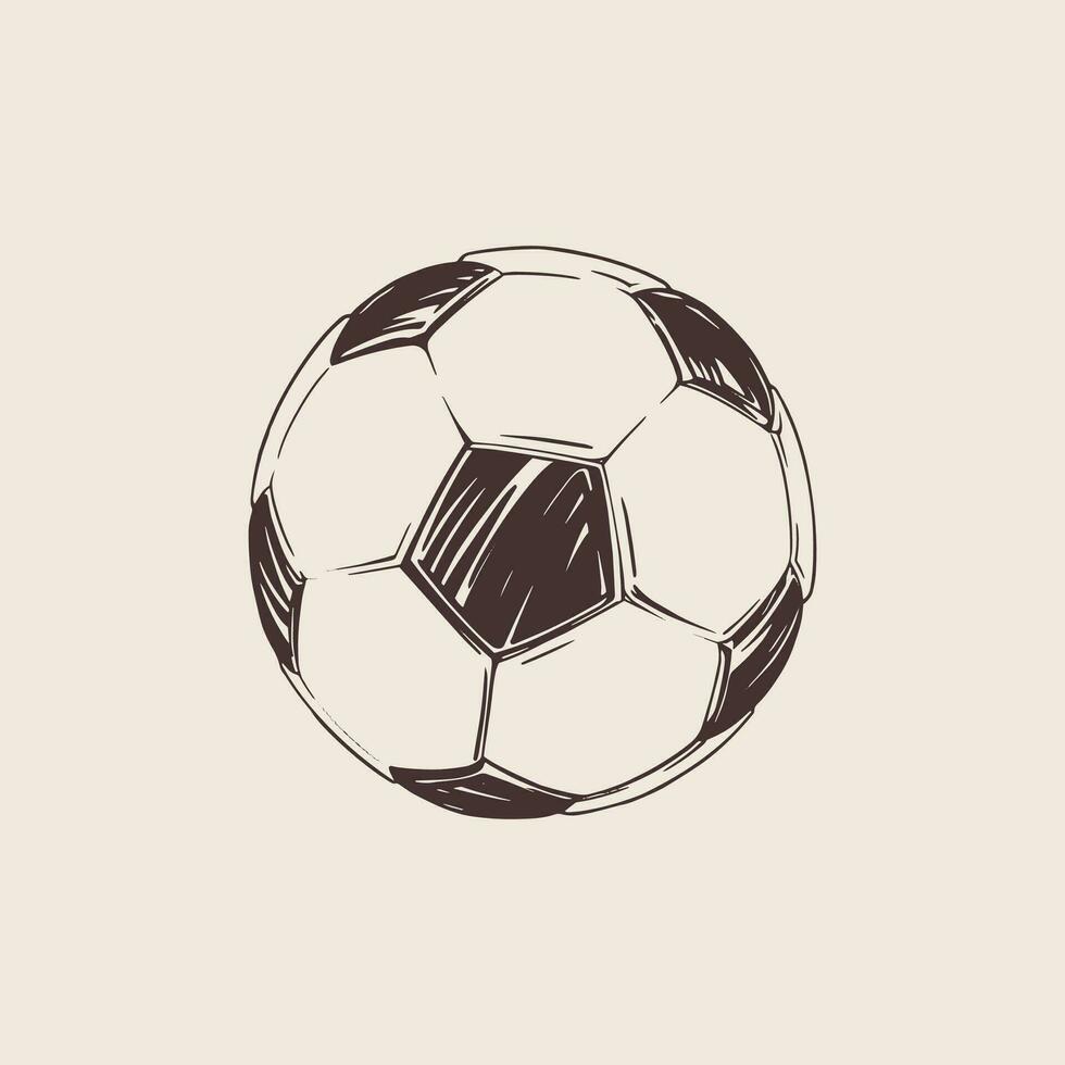 fotboll boll i hand dra stil för skriva ut och design. vektor illustration.