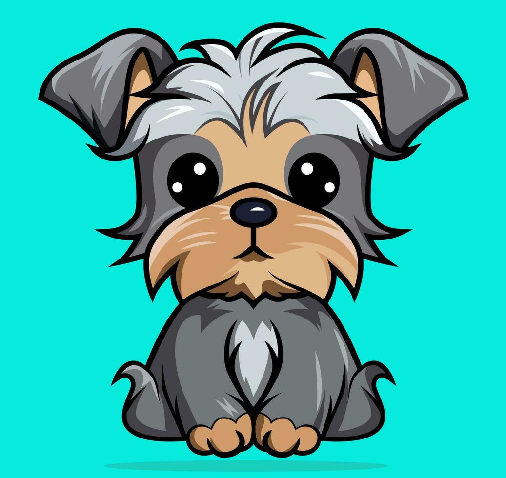 yorkshire terrier söt valp illustration vektor