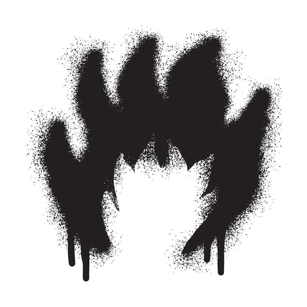 Feuer Symbol Graffiti mit schwarz sprühen Farbe vektor