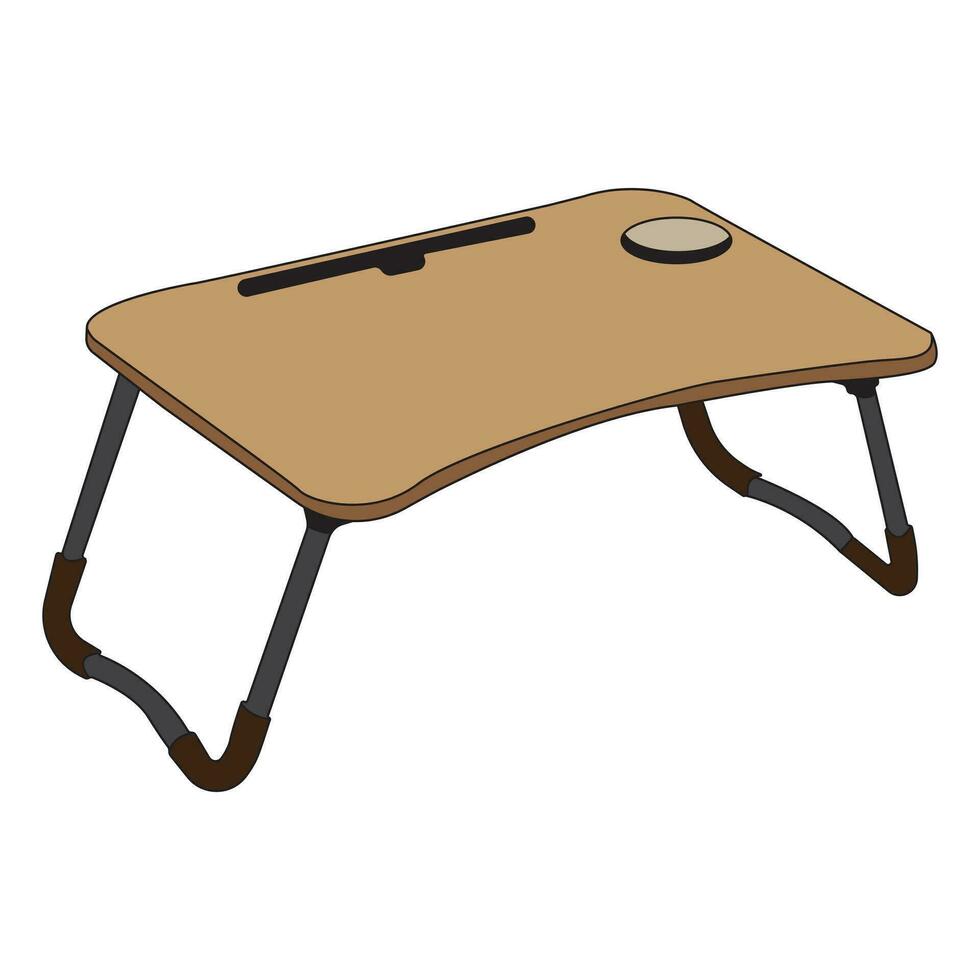 interiör av de levande rum med möbel. modern fåtölj med mini tabell. platt tecknad serie stil. vektor illustration..mini tabell trä- picknick