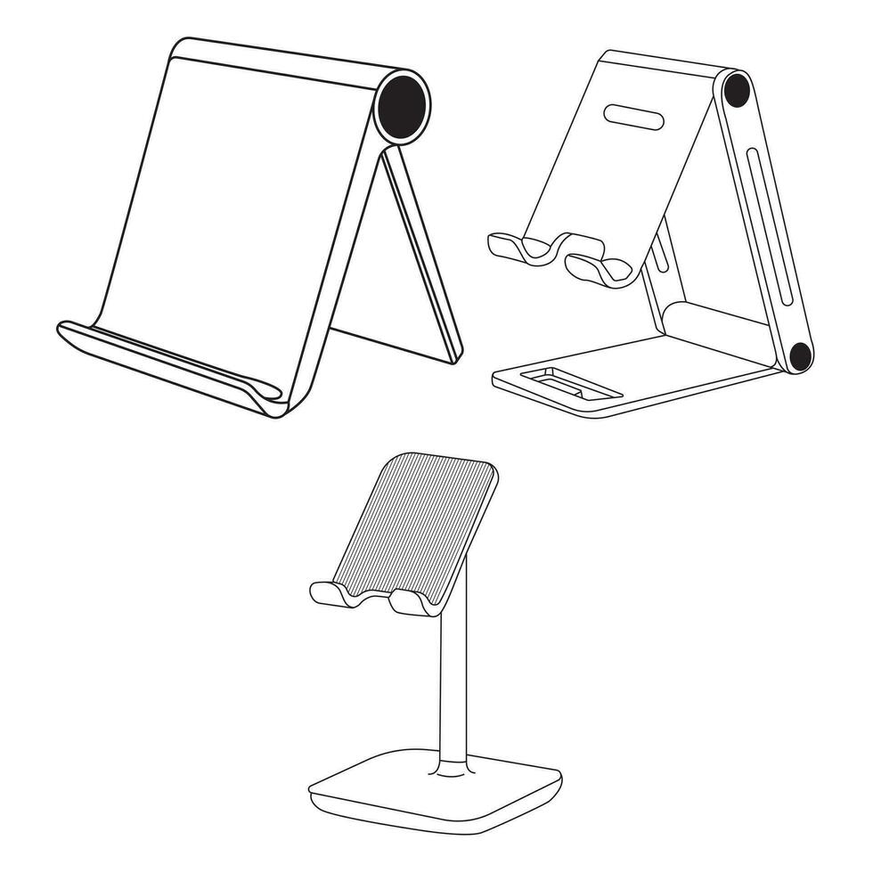 Telefon Stand Symbol Vektor. Telefon Stand unterzeichnen. isoliert Kontur Symbol Illustration.Schreibtisch Zelle Telefon Stand Halter vektor